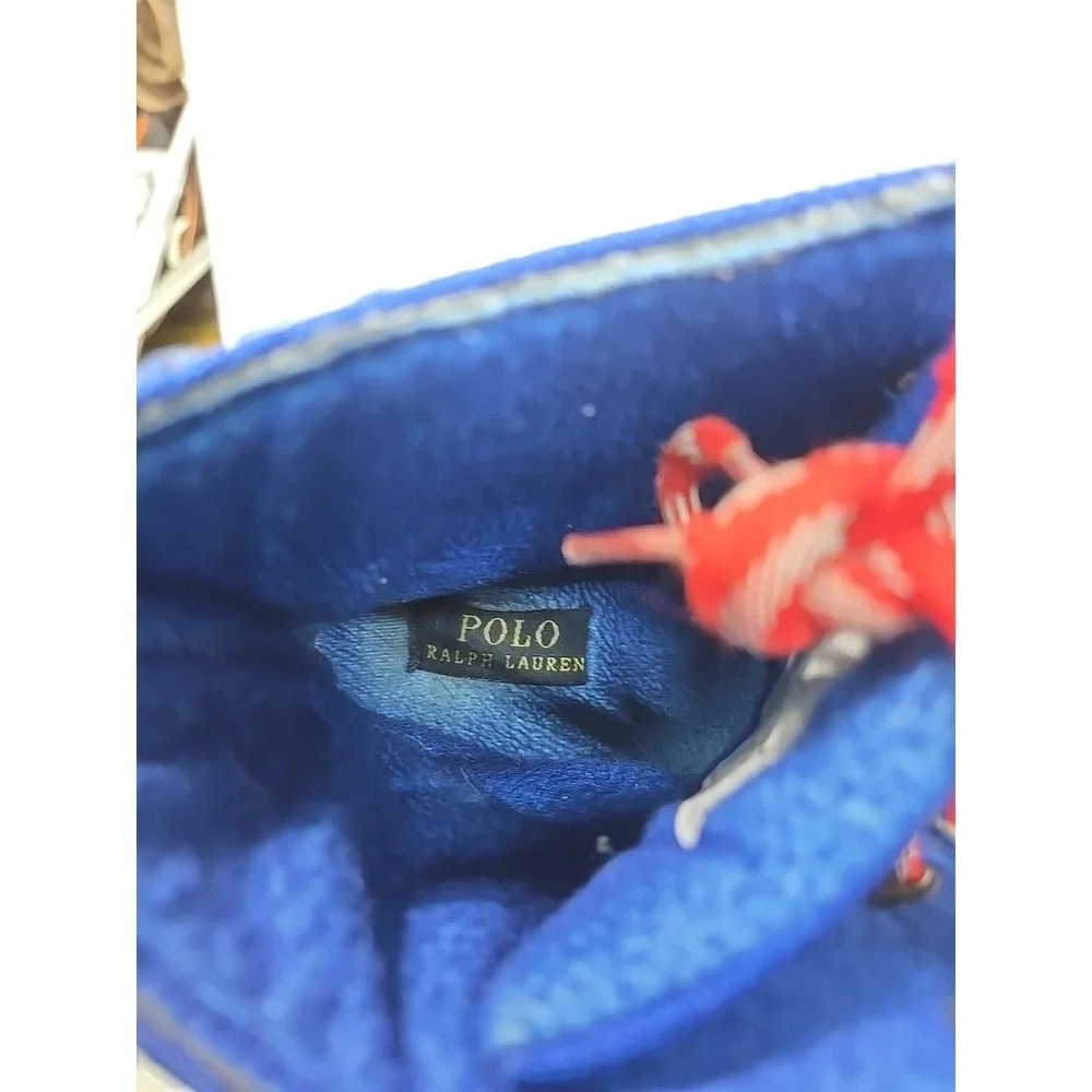 POLO Ralph Lauren Boys Ranger High‎ II Boots Size US 4.5 Blue Black Red Lace Ski